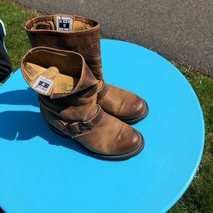 Frye medium brown work boots